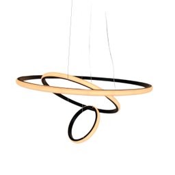 Lustre Pendente Luminaria 3 Aneis Arcos Perfil Luxo Infinito 48W Regulavel Decoraçao Sala Jantar Qua - 8
