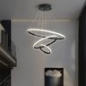 Lustre Pendente Luminaria 3 Aneis Arcos Perfil Luxo Infinito 48W Regulavel Decoraçao Sala Jantar Qua - 9