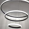 Lustre Pendente Luminaria 3 Aneis Arcos Perfil Luxo Infinito 48W Regulavel Decoraçao Sala Jantar Qua - 5