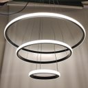Ver imagem 4 de Lustre Pendente Luminaria 3 Aneis Arcos Perfil Luxo Infinito 48W Regulavel Decoraçao Sala Jantar Qua