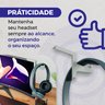 Suporte para Headset Canto Monitor-compacto-organizador -lado Direito-abs-fone de Ouvido-acessório - 10