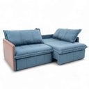 Ver imagem 4 de Sofá Cama Casal Domani 2 Lugares 250cm Azul Linho Loja Sheep
