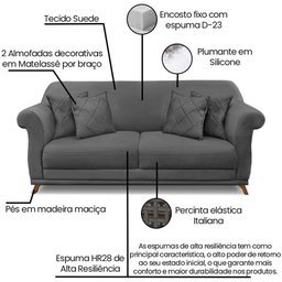 Sofa 2 Lugares Retro Polo 180cm com Almofada Suede 1104 Ezz 1104 - 8 Sofa 2 Lugares Retro Polo 180cm com Almofada Suede 1104 Ezz 1104 - 8