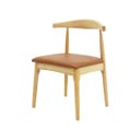 Ver imagem 2 de Kit 2 Cadeiras de Jantar Estofada Marrom Carina Elbow Base em Madeira