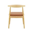 Ver imagem 5 de Kit 2 Cadeiras de Jantar Estofada Marrom Carina Elbow Base em Madeira