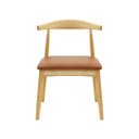 Ver imagem 3 de Kit 2 Cadeiras de Jantar Estofada Marrom Carina Elbow Base em Madeira