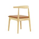 Ver imagem 6 de Kit 2 Cadeiras de Jantar Estofada Marrom Carina Elbow Base em Madeira