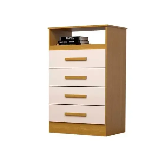 Cômoda Jessica Acp com 04 Gavetas 100% Mdf - Cinamomo/off White - 1