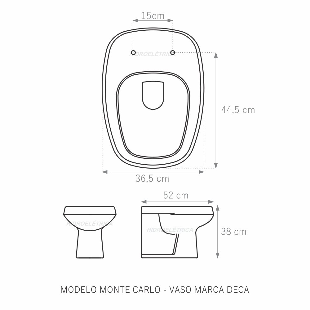 Assento Sanitário Monte Carlo Branco Tampa para Vaso Deca de Madeira Laqueada - 2