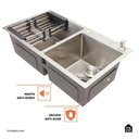 Ver imagem 3 de Kit Cuba para Cozinha com Escorredor Awá e Torneira Misturador Monocomando Extensível Gurupi -