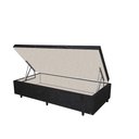 Ver imagem 2 de Base Box Baú Solteirão Luxo Blindado AColchoes Suede Preto 49x96x203