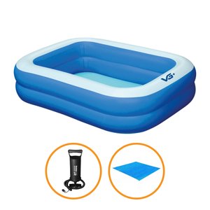 Piscina Inflável Retangular 100 Litros 120 cm Com Bomba e Forro VG+