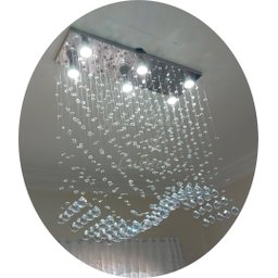 Lustre de Cristal Verdadeiro para Sala de Estar Retangular:70cm - 3