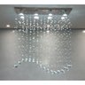 Lustre de Cristal Verdadeiro para Sala de Estar Retangular:70cm - 1