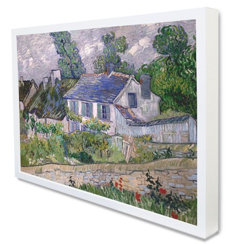 Quadro Decorativo Caixa Casas em Auvers - Van Gogh TaColado Moldura Caixa 3cm Freijó com Vidro 30 x 