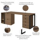 Ver imagem 3 de Conjunto Escritorio Industrial 4 Peças Frame Munique Kappesberg