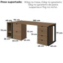 Ver imagem 4 de Conjunto Escritorio Industrial 4 Peças Frame Munique Kappesberg