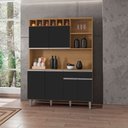 Ver imagem 2 de Kit Alice Armário de Cozinha Cor Amêndoa/preto - Ajl Móveis