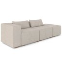 Ver imagem 1 de Sofá 3 Lugares com Puff para Sala Living 298cm Austin P08 Veludo Off White - Lyam Decor