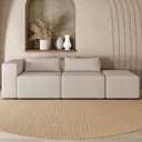 Ver imagem 5 de Sofá 3 Lugares com Puff para Sala Living 298cm Austin P08 Veludo Off White - Lyam Decor