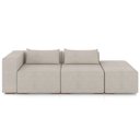 Ver imagem 3 de Sofá 3 Lugares com Puff para Sala Living 298cm Austin P08 Veludo Off White - Lyam Decor