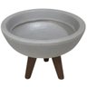 Kit Vaso Bacia + Muda de Jibóia P/ Decoração com Substrato Cor: Cinza - 2
