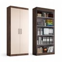 Ver imagem 4 de Armário de Escritório Miriam 2 Portas 1,85m Chocolate/off White