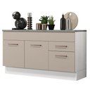 Ver imagem 3 de Balcão Gabinete de Pia 150 Cm 2 Gavetas 2 Portas (com Tampo) Branco/crema Agata Madesa
