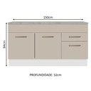 Ver imagem 4 de Balcão Gabinete de Pia 150 Cm 2 Gavetas 2 Portas (com Tampo) Branco/crema Agata Madesa