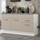 Ver imagem 1 de Balcão Gabinete de Pia 150 Cm 2 Gavetas 2 Portas (com Tampo) Branco/crema Agata Madesa