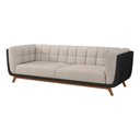 Ver imagem 3 de Sofá 2 Lugares 200cm Coin Courino Preto | Linho Off White - Sallar Home