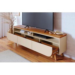 Rack Selene para Tv de até 75 Polegadas - Cinamomo Off White - Madetec - 3