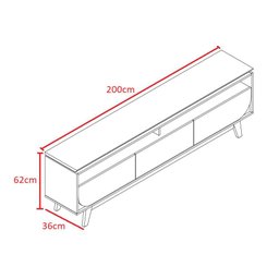 Rack Selene para Tv de até 75 Polegadas - Cinamomo Off White - Madetec - 4
