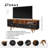 Rack Atenas para Tv até 70 Polegadas Pés em Madeira Maciça Preto Fosco/naturale Preto Fosco/ - 2