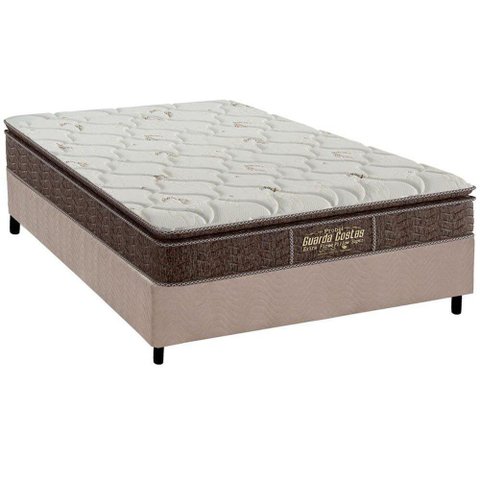 Cama Box Casal: Colchão Ortopédico Probel Guarda Costas Extra Firme + Base CRC Suede Clean(138x188