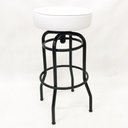 Ver imagem 2 de Kit 2 Banquetas Bar Alta Giratória Preta Assento Branco - Poltronas do Sul