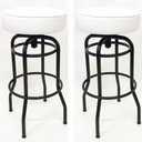 Ver imagem 1 de Kit 2 Banquetas Bar Alta Giratória Preta Assento Branco - Poltronas do Sul