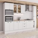 Ver imagem 1 de Cozinha Completa com Balcão Milla Dolce 13 Portas MDF Branco Móveis Carraro