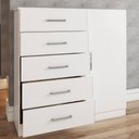 Ver imagem 2 de Cômoda Angra 5 Gavetas 1 Porta Branco - Panorama Móveis