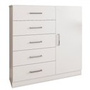 Ver imagem 3 de Cômoda Angra 5 Gavetas 1 Porta Branco - Panorama Móveis