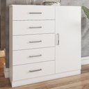 Ver imagem 1 de Cômoda Angra 5 Gavetas 1 Porta Branco - Panorama Móveis