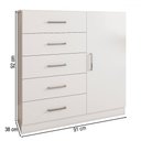 Ver imagem 4 de Cômoda Angra 5 Gavetas 1 Porta Branco - Panorama Móveis
