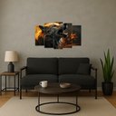 Ver imagem 2 de Kit Quadro Decorativo Animais V2 para Sala de Estar 128x72cm A97 - Pallazio