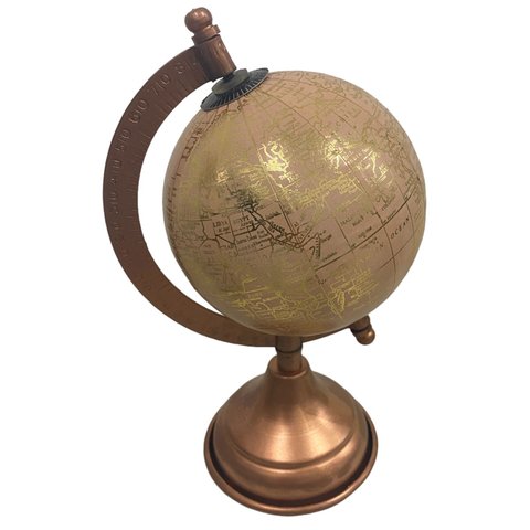 Globo Decorativo de Metal Rose e Dourado 20cm Decore Fácil Shop