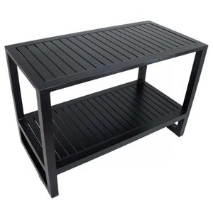 Aparador Roma em Alumínio com Tampo Ripado Trama Original Preto