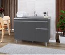 Ver imagem 1 de Armário P/ Pia Inox 120cm Cinza 3 Portas 1 Gaveta S/ Tampo - Pop