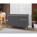 Ver imagem 2 de Armário P/ Pia Inox 120cm Cinza 3 Portas 1 Gaveta S/ Tampo - Pop