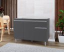 Ver imagem 2 de Armário P/ Pia Inox 120cm Cinza 3 Portas 1 Gaveta S/ Tampo - Pop