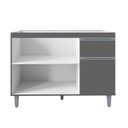 Ver imagem 3 de Armário P/ Pia Inox 120cm Cinza 3 Portas 1 Gaveta S/ Tampo - Pop