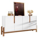 Ver imagem 5 de Sala de Jantar Lizz com Cristaleira e Buffet Aparador 4 Portas Branco-Cedro - Casa D Branco-Cedro